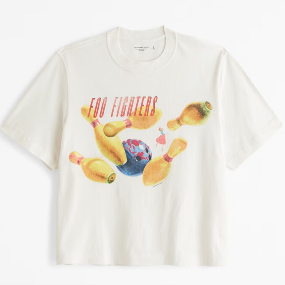 Abercrombie & Fitch Men’s Cropped Graphic Tee - Foo Fighters